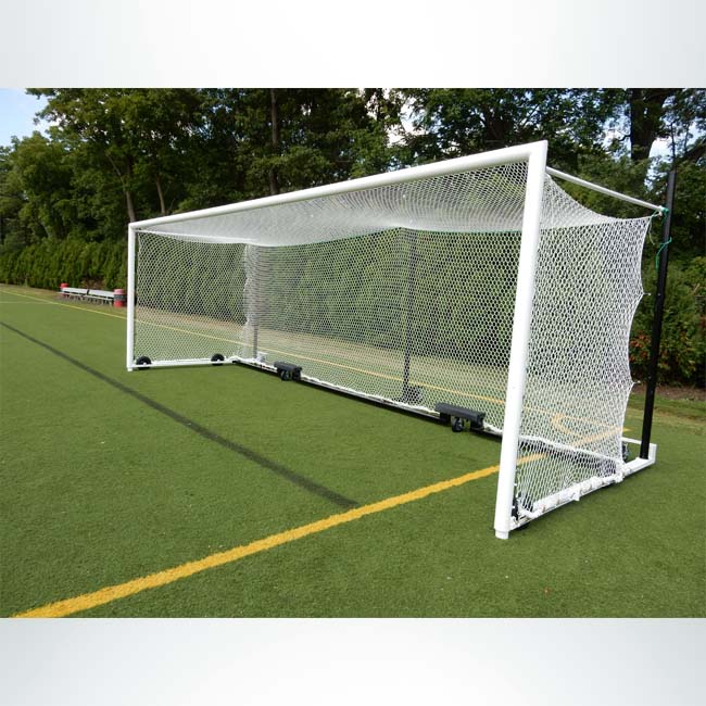 Football goal with net behind goal